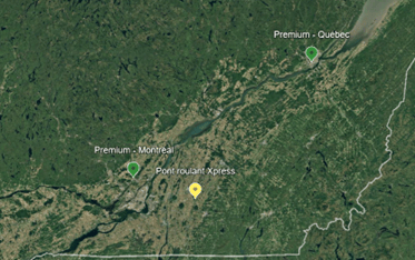 Carte emplacements