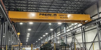 Close-up of a 60,000 lb overhead crane