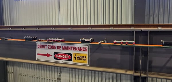 overhead crane maintenance zone signage
