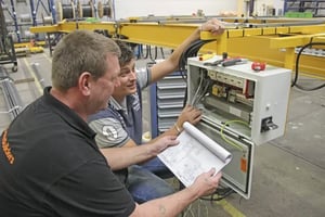 inspectors performing the certification of lifting equipment