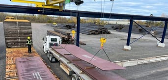 overhead crane charging a truck