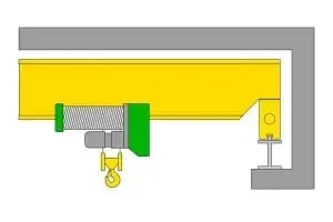technical drawing of single girder semi-flush mounted connection