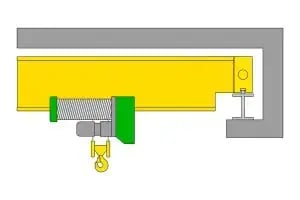 technical drawing of double girder side connection