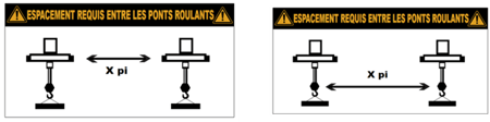 Exemples d’affichage proposé par Groupe Industriel Premium pour l'espacement entre ponts roulants