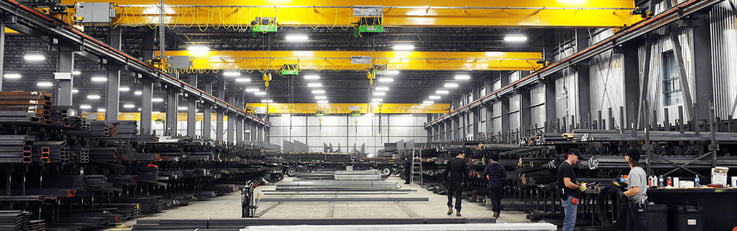 overhead cranes equiped with industrial hoists