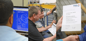 inspectors performing the certification of lifting equipment