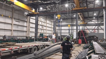 2 ponts roulants équipés de Palan à câble 5t pour le chargement et déchargement