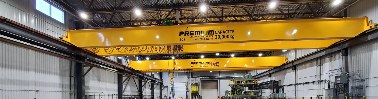 2 ponts roulants bi-poutre jaunes