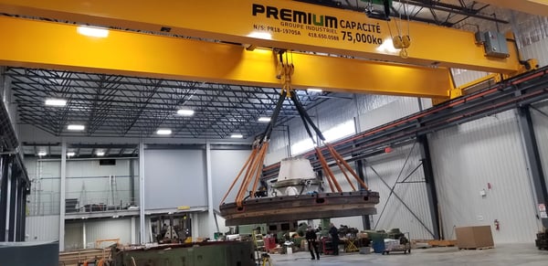 overhead crane operated above its rated capacity
