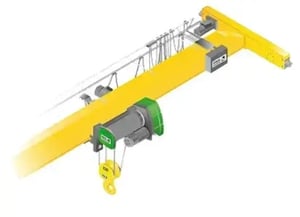 dessin technique d'un pont roulant simple poutre