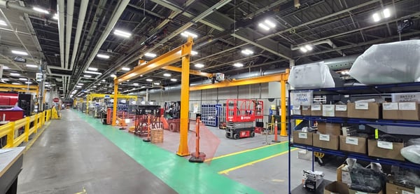 structure pour pont roulant sur dalle de béton