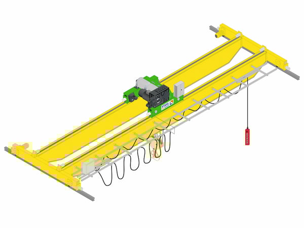 dessin technique d'un pont roulant double poutre
