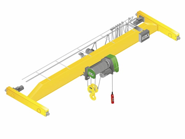 dessin technique d'un pont roulant simple poutre