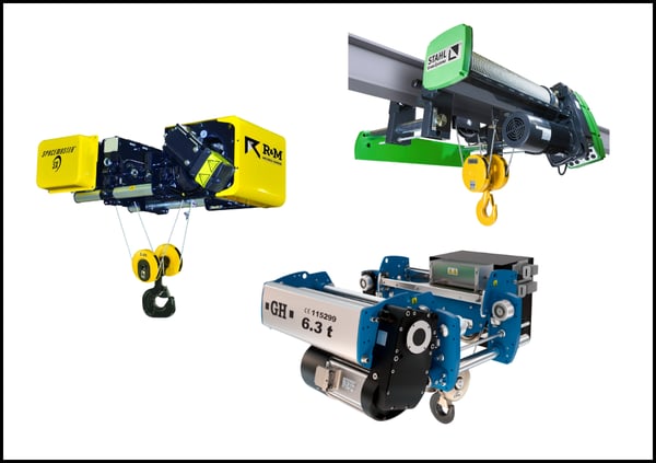 3 palans de différentes marques 