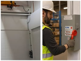 maitre électricien devant un sectionneur