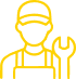 Icône jaune de technicien
